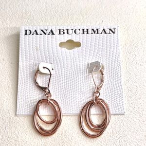 Oval layered dangle earrings by Dana Buchman